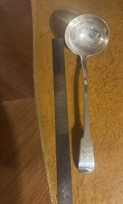 1827 Лондонский Большой Ковш для Пробивания Jonathan Hayne Стерлинговый Герб Тяжелый - Изображение 1 из 4