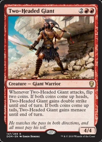 Two-Headed Giant ~ Lightly Played Dominaria MTG Magic UltimateMTG Red Card - Image 1 of 1