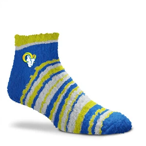 NEW! Los Angeles Rams Muchas Rayas Soft Fuzzy Sleep Socks One Size Fits Most NFL - Picture 1 of 2