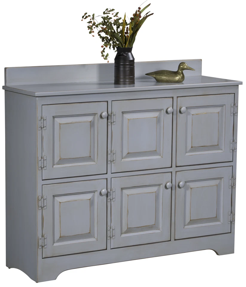 Armario de almacenamiento multipuerta Amish Farmhouse madera maciza envejecida 46" x 38"h Foto 1 de 2