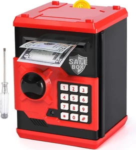 ATM Piggy Bank for Boys Girls, Vcertcpl Mini ATM Coin Bank Money Saving Box with - Picture 1 of 12
