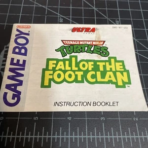 TMNT Fall of the Foot Clan Nintendo Game Boy ~ solo manuale/libretto istruzioni - Foto 1 di 2