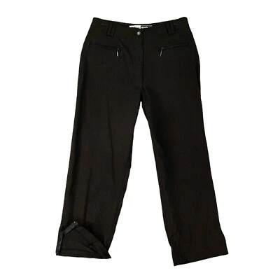 Pantalones chinos de golf vintage Jamie Sadock para mujer 2 negros rectos al tobillo con cremallera bolsillos Foto 1 de 4