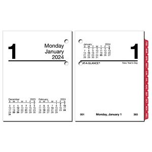 2024 At-A-Glance E919-50 Compact Daily Calendar Refill with Tabs, 2-7/8 x 3-3/4"