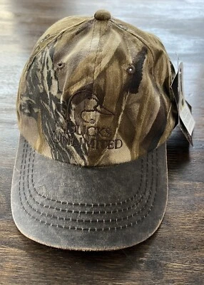 Ducks Unlimited Camo Base Hat Bill Jordan’s Advan Wetland Adjust Hunting NEW NWT - Image 1 of 4