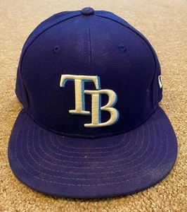 Austin Meadows MLB Holo Game Used Hat Cap 2020 Tampa Bay Rays POUNDED - Bild 1 von 12