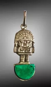 Vintage Sterlingsilber 925 Tumi peruanischer Azteken Sonnengott Gottheit Anhänger - Bild 1 von 2