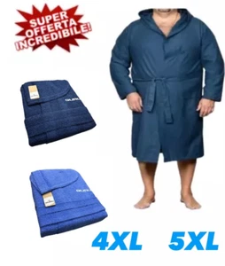 ACCAPPATOIO IN SPUGNA TAGLIE FORTI OVERSIZE CON CAPPUCCIO TAGLIE 4XL E 5XL - Foto 1 di 7