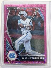 2021 Panini Prizm Draft Picks Pink Velocity # PDP180 Justice Thompson