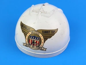 Vintage Chevrolet Soap Box Derby Racing Turret Top Helmet by Fisher White Chevy - Picture 1 of 8