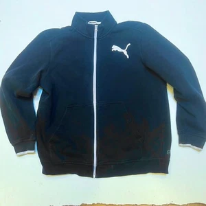 PUMA Full Zip Fleece Jacket Navy Blue. Sz XL Cotton Blend. Embroidered Warn Cell - Picture 1 of 8