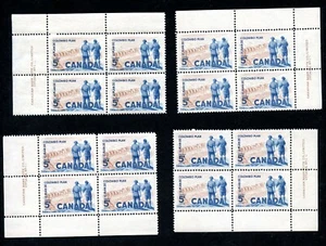 LOT 94863 MINT NH 394 P1-1 MATCHING SET PLATE BLOCKS POWER PLANT - Picture 1 of 1