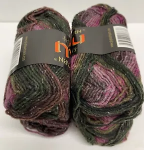 Wool/Silk Yarn Lot of 2 Plymouth Boku New Vintage Multi Colored - Picture 1 of 12