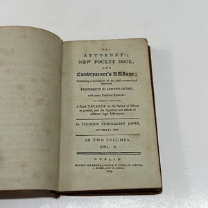THE ATTORNEY'S NEW POCKET BOOK By Frederic C. Jones IN TWO VOLUMES. VOL II. 1794 - Picture 1 of 12