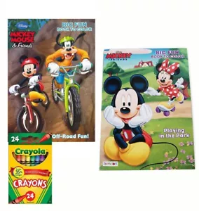 2 libros de actividades para colorear para niños Disney Mickey Mouse Friends + 24 lápices de Crayola - Imagen 1 de 5