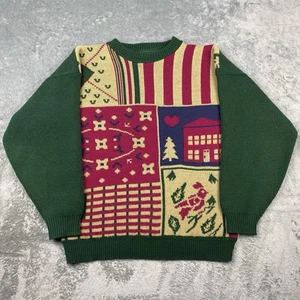 Vtg Cabin Creek Sweater Womens S Green Knit Pullover Made USA Cottagecore Bird - Picture 1 of 13