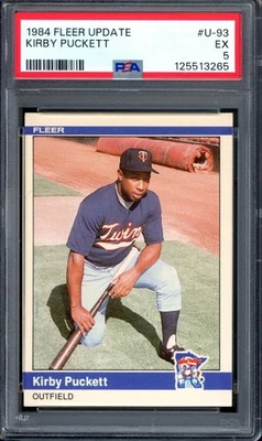 1984 Fleer Update #U-93 Kirby Puckett Rookie PSA 5 HOF RC Baseball Card (3265) - Image 1 of 2