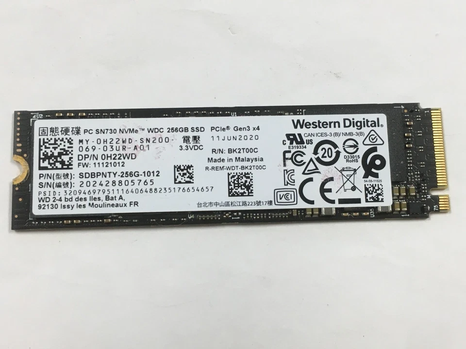 Western Digital SN730 256GB NVMe PCIe Gen3 x 4 SSD SOLID STATE DRIVE - Image 1 of 1