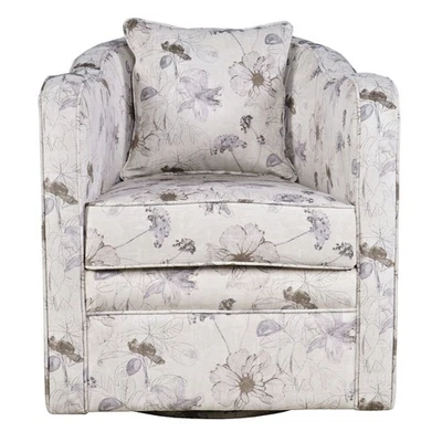 Daisy Bloom Classic Traditional Swivel Accent Armchair with Pillow - Image 1 of 4