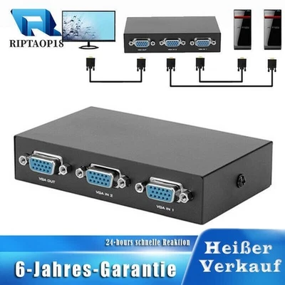 SVGA  VGA Switch 2 PC 1 Monitor VGA Schalter Monitor VGA Switch 2 Port 1920X1440 - Bild 1 von 4