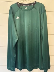 Adidas Climalite Shirt 3XL Men Raglan Long Sleeve Green Graphic Logo - Picture 1 of 6