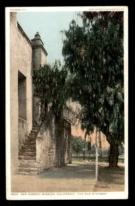 San Gabriel Mission, California, The Old Stairway, CA, Unp - Bild 1 von 2