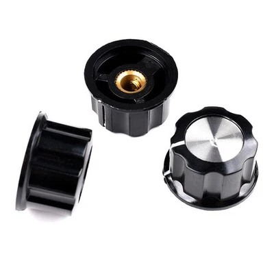 Potiknopf Schwarz Potentiometer Drehknopf 6mm Achse Knopf Regler Kappe Drehknopf - Bild 1 von 4