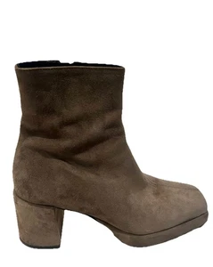 Diseñador Daniel Salima Gris Gamuza Botines Punta Cuadrada Tacón Bloque 37 UK 4 Caja - Imagen 1 de 22