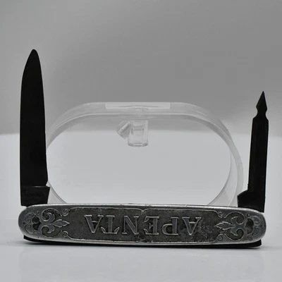 Navaja de Bolsillo Vintage Apolinaris & Apenta Publicidad Alemana Básculas de Aluminio Foto 1 de 4