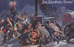 THE TINDERBOX TAX -GERMAN POSTCARD CIRCLE CANCELLED PAUSA SAXONY  C1900 - Picture 1 of 2