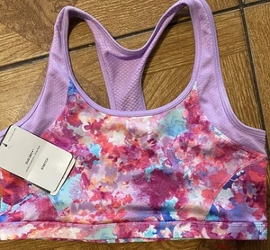 NWT Girls Sports Bra/workout Top. Pink/purple Size Girls Large - Picture 1 of 3