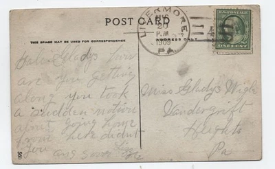 Livermore PA 1909 Doane cancelar en postal [7010.26] Foto 1 de 3
