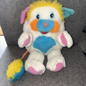 Popples Vintage Plush Puffball White Yellow Hair Mattel Blue Pink 12” - Picture 1 of 11