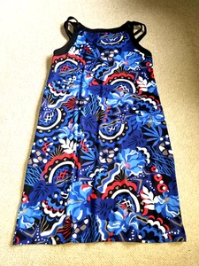 Damen Kleid-TOMMY BAHAMA-blau/rot "Salvation Sea" Stretch Strick Etuikleid slvlss-M - Bild 1 von 5