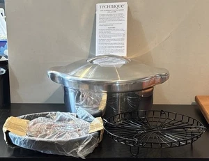 Technique Aluminio Fundido 6 1/2 qt Horno Holandés Estufa Ahumador Tostador e Insertos - Imagen 1 de 9