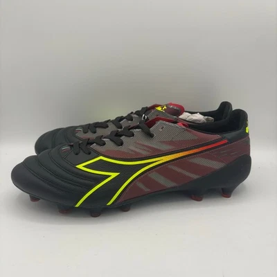 Botines de fútbol Diadora Brasil Elite Veloce ITA LPX FG para hombre talla 10 negros rojos Foto 1 de 4