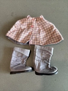 American Girl Doll Cozy Plaid Cape Boots   Retired Read Description - Picture 1 of 9