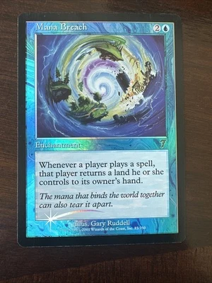 Mana Breach Foil  7th MTG EDH Commander Vintage Legacy Enchantment Blue - Image 1 of 4