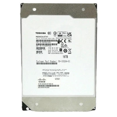 Cisco Toshiba 16TB 7.2K 12GB/s SAS 3.5" Hard Drive MG08SCA16TAY Zero Hours - Image 1 of 4