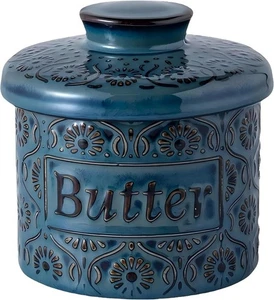 Ceramic Butter Crock with Lid, French Butter Dish with Water Line for Countertop - Picture 1 of 9