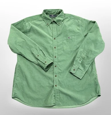 Vineyard Vines Shirt Mens 2XL Green Slim Fit Tucker Corduroy Button Down Casual - Image 1 of 4
