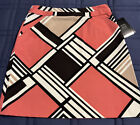 Etcetera Skirt Sz 4, A-line ,Orange Tan Blk White, Above Knee Cotton /Spandex Bl