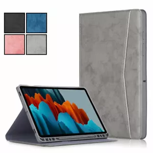 Funda inteligente de cuero con soporte para lápiz de cuero folio para Samsung Galaxy Tab S8 S8+ S7+FE - Imagen 1 de 39