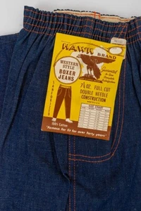 50er Jahre Vintage Kinder Jeans Hawk Brand Deadstock Dark Indigo Denim Pristine 6X - Bild 1 von 3