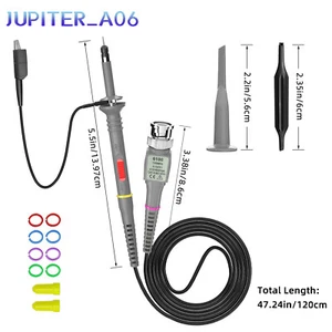 1-Pack 100MHz 10:1 P6100 Oscilloscope Clip Probes with Accessories Kit 1X 10X - Picture 1 of 12