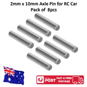 2mm x 10mm Shaft Axle Pin Wheel Hub Replacement for RC Car Truck Buggy - 8pcs - Picture 1 of 3