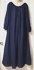 Vintage 70s half sleeve navy blue semi sheer maxi house dress one size (USA)