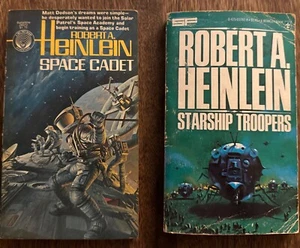 Robert A. Heinlein Paperback Book Lot Of 2 Starship Troopers Space Cadet - Picture 1 of 7