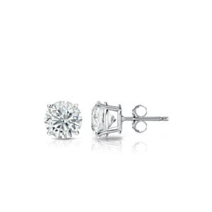 1/4 Ct Simulated Diamond Stud Earrings 14k White Gold plated Solitaire Earrings - Picture 1 of 2