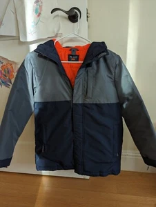 Children's Place Hooded Winter Snow Coat Jacket Zip Out Fleece Blue Gray Boys L - Picture 1 of 4